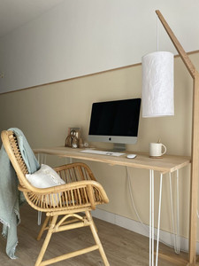 Rattan chair for study desk. Features a high backrest for comfortable and stable <b>seating</b>. Office furniture. - Product Image 6