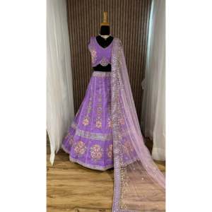 Lehenga Choli de soirée en sequins arc-en-ciel de créateur, vêtements indiens et pakistanais - Product Image 1
