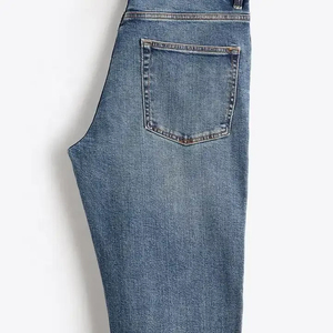 Pantalones Vaqueros de Mezclilla para Hombre, Corte Recto, Lavado a la Piedra, Cintura Media, Ajuste Regular, Algodón, Estilo Casual Otoñal 2026, Gran Venta - Product Image 3