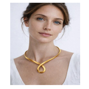 Geometric Fashion Jewelry 10K Gold Plated <b>Necklace</b> Women's Modern Daily Wear Jewelry And For Special Occasion - Product Image 2