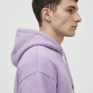 Sweat à capuche de luxe lavande 100% coton lavé, doux au toucher, molletonné, coupe classique, décontracté, mode urbaine, vêtement d'extérieur pour l'hiver - Product Image 4