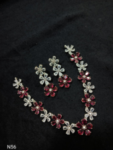 Ensemble de bijoux de mariée en diamant américain classique Collier et boucles d'oreilles en deux pièces pour mariage Style classique à la mode - Product Image 4