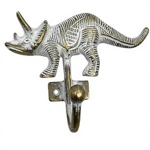 Vintage Brass White Dinosaur Cast Iron <b>Wall</b> <b>Hook</b> Self-Adhesive Adjustable Durable Eco-Friendly Single <b>Hook</b> for Clothing - Product Image 3