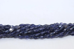 Cuentas facetadas de iolita de corte elegante de 5-7 mm, hilo de cuentas de iolita facetadas en forma de cometa para la fabricación de joyas. - Product Image 4