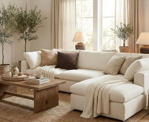Manta de punto crema, color sólido, estilo nórdico, hecha a mano, de lana y acrílico, decoración para el hogar, forma ovalada, cierre tipo sobre. - Product Image 2