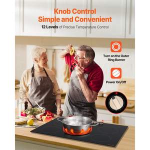 Horno de encimera de control de perilla de inducción eléctrica de 5 quemadores de 9200W - Product Image 3