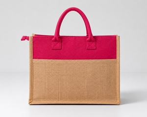 Professional Eco-Friendly Jute Tote <b>Bag</b> Zippered Handle Custom Logo Option <b>Medium</b> <b>Size</b> Groceries Supermarket Use Sustainable - Product Image 4