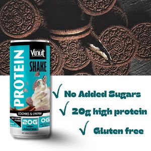 Café Helado con Crema de Galleta VINUT de 330 ml (20 g de Proteína, Sin Azúcar, Enfriado), Empaque en Caja, OEM/ODM, Marca Privada, Muestra Gratuita - Product Image 2