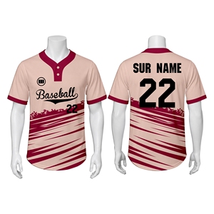 Maillots de baseball personnalisés Wida Sports, 100% polyester, impression par sublimation, extensibles dans quatre sens, respirants, col en V - Product Image 1