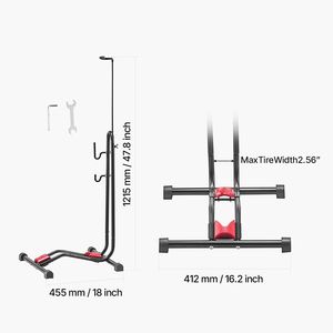 Portabici da Pavimento per 4 Biciclette da 16-27,5 Pollici, Supporto Verticale e Orizzontale per Bici da Montagna e da Strada, Stoccaggio Sicuro - Product Image 6