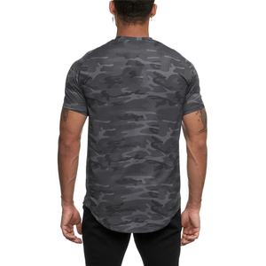 Camiseta con estampado de camuflaje personalizado para hombre, Camiseta ajustada de manga corta informal, Unisex, venta al por mayor, Camiseta de cuello redondo para gimnasio musculoso - Product Image 2