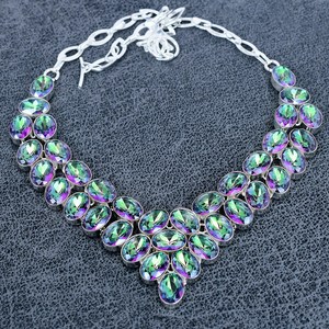 Increíble Collar de Topacio Místico Arcoíris, Joyería de Plata de Ley 925, Collar Hecho a Mano con Electroformado, Regalo para Mujer - Product Image 6