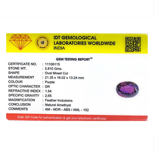 Loose Amethyst Gemstone 29.05 Carat Oval Cut for Fine Jewelry - Product Image 4
