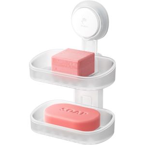 Portasapone a doppio strato in spugna resistente con ventosa, nessun attrezzo richiesto, salvasapone per bagno e cucina - Product Image 1