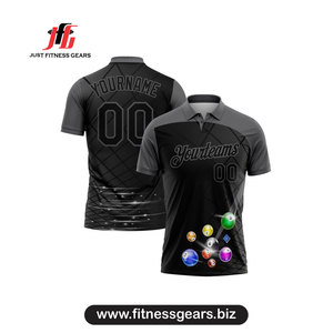 Custom Men's Black Polo <b>Shirt</b> With Skulls <b>Flame</b> Print Short Sleeve Breathable Polyester Sporty Moto Style - Product Image 6