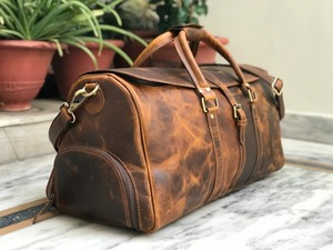 กระเป๋าเดินทางหนังวัวแท้สไตล์เรโทร ขนาดใหญ่ ใส่ของได้เยอะ พกพาสะดวก กระเป๋าถือขึ้นเครื่องบิน ซิปแบบธุรกิจ ทำด้วยมือ - Product Image 3
