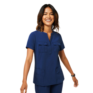 FACTORY garments in VN <b>nursing</b> <b>scrubs</b> wide leg comfortable medical uniforms sets stand collar short sleeves OEM/ODM/Free sample - Product Image 3