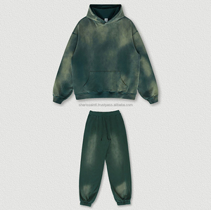 ชุดวิ่ง2ชิ้นโอเวอร์ไซส์วินเทจของผู้ชายชุดวอร์มแบบสวมหัวพิมพ์โลโก้แบบกำหนดเอง - Product Image 1