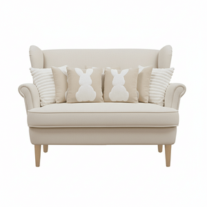 SOGA 6 ชิ้น 45 ซม. สีขาวและสีครีมลายกระต่ายตกแต่งโซฟาห้องนอนหมอนอิง 2 ชิ้นรุ่น D0100X3ZBGJ - Product Image 1