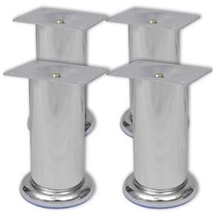 Ensemble de 4 pieds de canapé durables en fer chromé de 4,7 pouces - Product Image 1