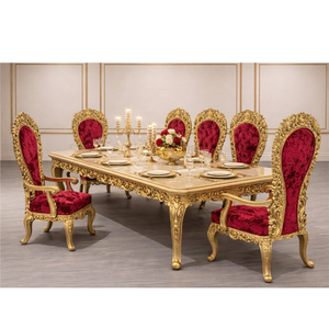 Premium Palace Style Dining <b>Table</b> Set for USA Villas Designer Maharaja Hand-Carved Teak Dining <b>Table</b> Solid Teak Wood Dining Set - Product Image 1
