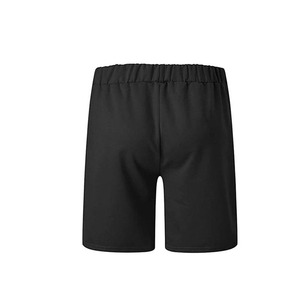 Camiseta negra de cuello redondo para hombre, de color sólido, tejido de punto, informal, para verano. Conjunto de pantalones cortos deportivos y camiseta para hombre y mujer. - Product Image 6