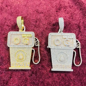 IGI Certified Hip hop S925 <b>Silver</b> Pendant Gold Plated Women's Diamond Pendant <b>Charm</b> Luxury Round Brilliant Cut Jewelry - Product Image 1