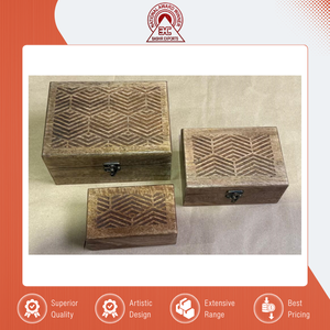 High Quality Eco-Friendly Handmade Mango Wood <b>Box</b> <b>Brown</b> Engraved Customizable Home & Kitchen <b>Storage</b> - Product Image 2