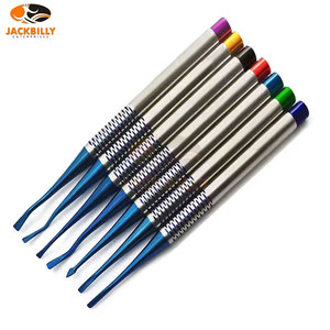 Kit d'élévateurs luxateurs dentaires PDL à pointe micro-serrillée, en acier inoxydable bleu, pour extraction dentaire, instrument chirurgical de qualité supérieure - Product Image 5
