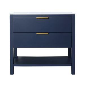 Vanità da bagno indipendente da 36 pollici con 2 cassetti in compensato 36x18 elegante e pratico Set di vanità - Product Image 4