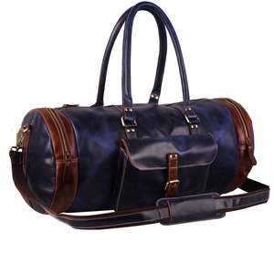 Wholesale Breathable Quick Dry Custom Genuine Leather Fashion Waterproof Travel Overnight Duffel Bag Gym Sports for <b>Men</b> - Product Image 1