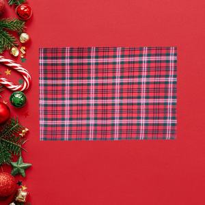Premium Eco-Friendly Classic <b>Christmas</b> Tartan Check Placemat 100% Cotton Rectangle Dining <b>Table</b> <b>Mat</b> Soft Durable Washable - Product Image 2