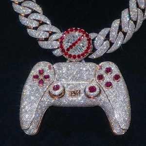 Manette de jeu de luxe en moissanite, argent 925 plaqué rhodium, or rose, personnalisée avec cristaux, compatible PS5 et Xbox, style bling - Product Image 2