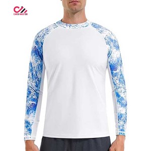 Men's Long Sleeve Rash Guard Durable Quick Dry Breathable Eco-Friendly <b>Compression</b> Fabric Spandex/Polyester Material - Product Image 1