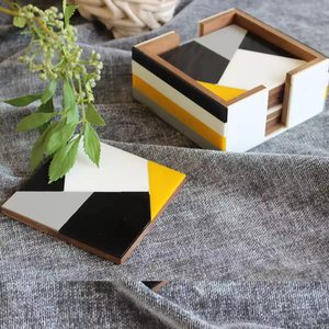 Posavasos de Resina Epoxi y Madera Hechos a Mano por NEHA ENTERPRISES, Posavasos Decorativos de Madera para Decoración Moderna del Hogar - Product Image 4