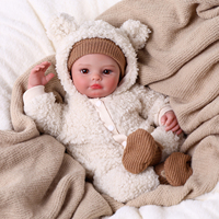 Poupées réalistes Babeside Farrah de 17 pouces, corps en vinyle et tissu, neutres en matière de genre, tenue en peluche beige, personnalisable