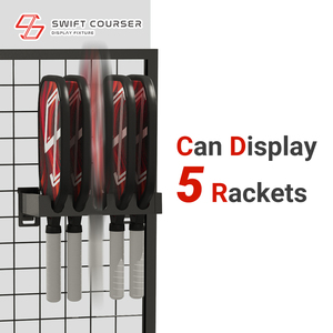 Indoor Sport Store Use <b>Metal</b> <b>Grid</b> Wall Panel Pickleball Paddle Rack Holder - Product Image 5