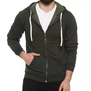 Sweat-shirt à capuche zippé bleu roi pour femme, couleur unie, manches longues, en molleton de coton, pull-over pour l'automne - Product Image 4