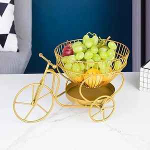 Vintage Bicycle-Shaped Wire Storage <b>Basket</b> – Round Fruit <b>Basket</b> for Kitchen & Dining Table Organizer - Product Image 2