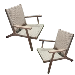 Chaises en osier en rotin chaises de salle à manger pour meubles de patio extérieur chaises en rotin en bois de style moderne - Product Image 4