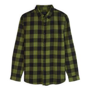 Best Selling Men's Long Sleeve Vintage Button Shirt Cotton Solid Color <b>Flannel</b> Anti-Wrinkle 140g Casual Streetwear - Product Image 4