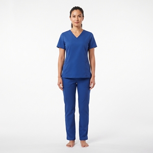Ensemble de blouses médicales pour femmes, bleu, col en V, manches courtes, uniforme d'hôpital, haut et pantalon, vêtements de travail cliniques - Product Image 5