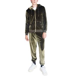 Ensemble de survêtement deux pièces en velours à capuche pour homme, mélange de coton, respirant et léger, idéal pour l'hiver et le sport – Vente en gros - Product Image 4