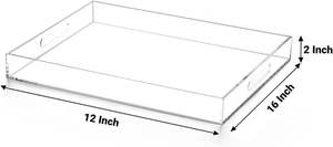 Elegante Bandeja Rectangular Transparente de Acrílico Moderno para Servir, Apta para Lavavajillas, Multifuncional y Portátil para Uso en la Cocina - Product Image 2