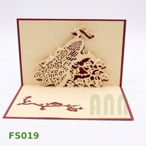 การ์ดอวยพรรูปนกยูง 3 มิติ งานแฮนด์เมดจาก ANN HANDICRAFT  งานศิลปะกระดาษตัดแบบ Die Cut รุ่น FS019 สำหรับกลับไปโรงเรียน  ผิวด้าน 4 สี - Product Image 5