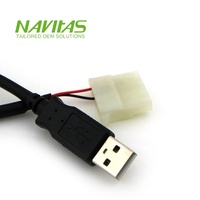 OEM USB 2.0 Type A Mâle Connecteur ATX 4 Broches Conducteur en Cuivre Isolation PVC Assemblage de Câble Personnalisé