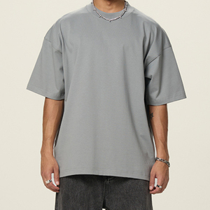 T-shirts pour hommes, fabrication sur mesure, impression personnalisée, 350 g/m², 100 % polyester, chemises décontractées, manches courtes, col montant, sergé, ODM - Product Image 5