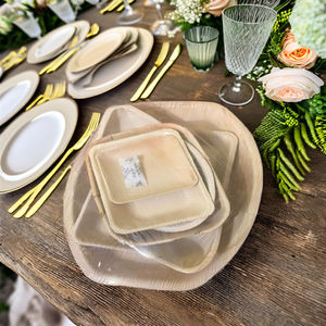 Juegos de vajilla desechables de bambú biodegradables compostables 100% ecológicos personalizados, vajilla de comida rápida para acampar - Product Image 2