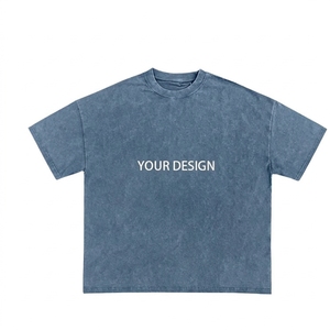 Wholesale Men's Custom Logo Acid Wash <b>Vintage</b> <b>T</b> <b>Shirt</b> 100% Cotton Heavyweight Oversized Loose Fit DTG DTF Printed Streetwear - Product Image 2