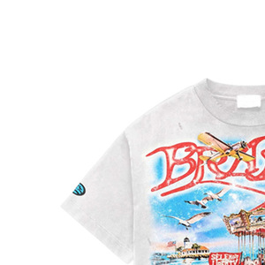 BRAVO Freedom Carousel Print <b>Men's</b> Short Sleeve T-Shirt Regular Fit <b>Turtleneck</b> Formal Jersey 100% Cotton Front Logo <b>White</b> - Product Image 4